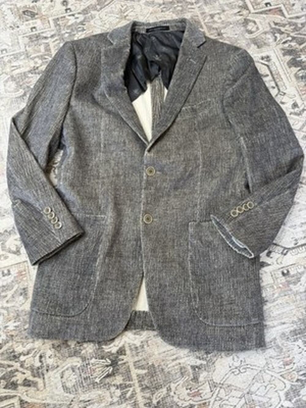 John Varvatos Crushed Velvet Textured Print Blazer Jacket Men's 36R Cotton $1498